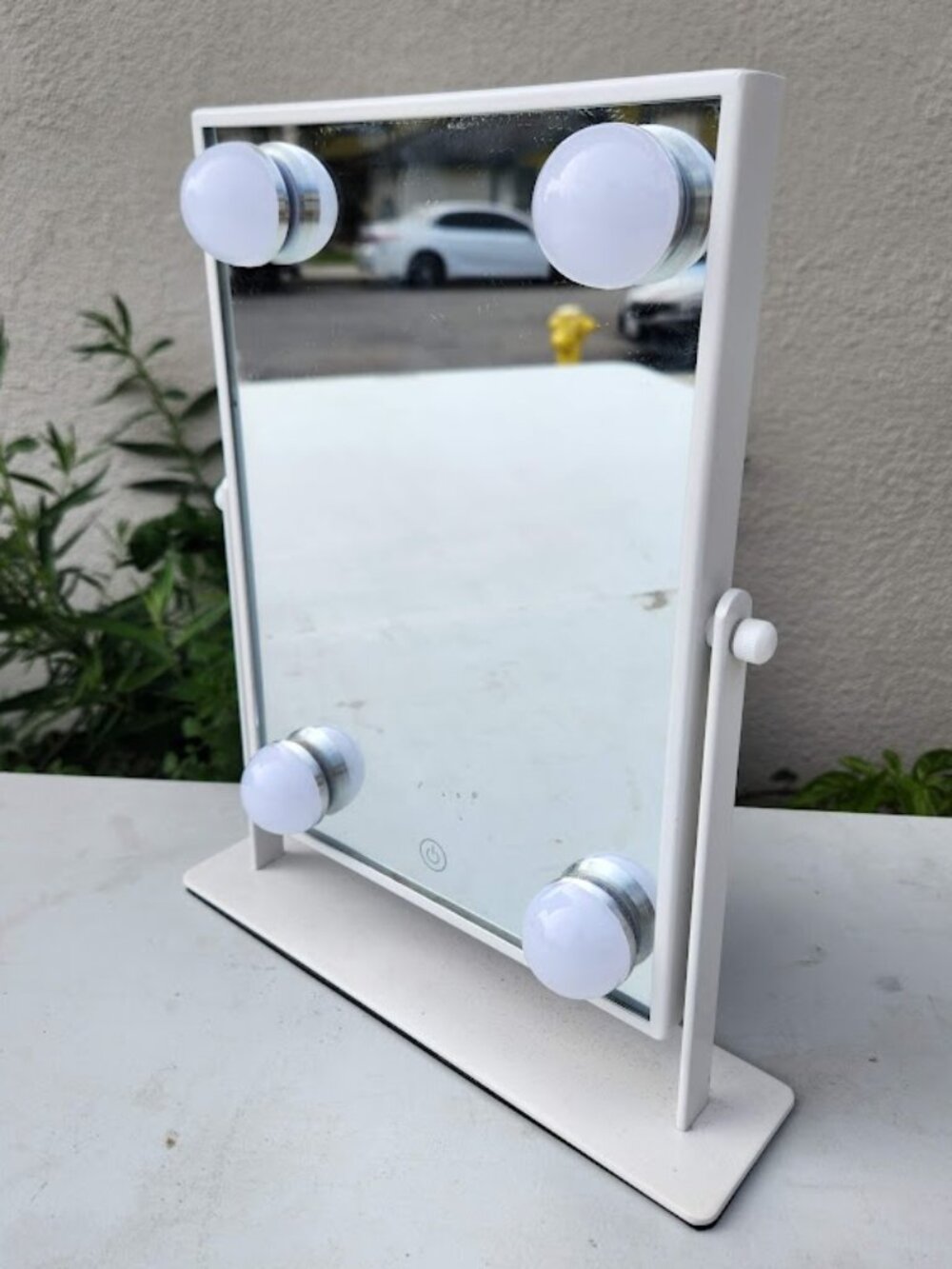 Slim LED Lighted Light Vanity Makeup Mirror White with Lights Tilt Danielle Crea